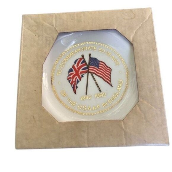 USAAF In England 50 Year Commemorative Special Edition Bone China Coaster - Picture 3 of 6